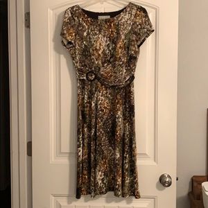 Earth toned mid-length dress